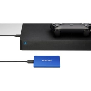  SSD Externe T7 Samsung 2To Bleu MU-PC2T0H, vitesse de lecture jusqu'à 1050 Mo/s, résiste aux chutes jusqu'à 2m