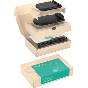 AUKEY Aircore 2-in-1 Wireless Charging Stand - 5 V AC, 9 V AC Input - 9 V DC, 12 V DC Output - Input connectors: USB