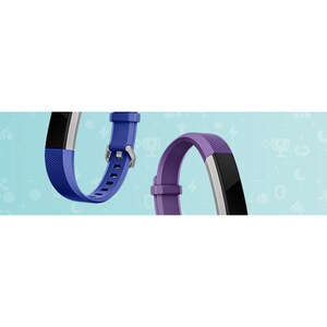 Fitbit Adjustable Sleep/Activity Monitor Wristband - Power Purple - Elastomer, Aluminium