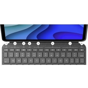 Logitech Folio Touch Keyboard/Cover Case (Folio) Apple, Logitech iPad Air (4th Generation) Tablet - Oxford Gray - Scuff Re