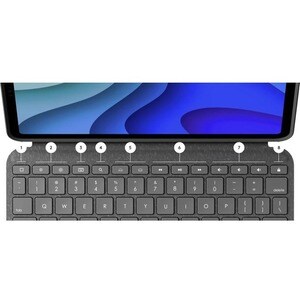 Logitech Folio Touch Keyboard/Cover Case (Folio) Apple, Logitech iPad Air (4th Generation) Tablet - Oxford Gray - Scuff Re