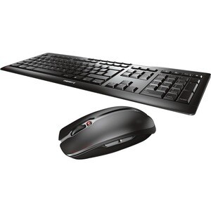 CHERRY STREAM DESKTOP Tastatur & Maus - Deutsch - Kabellos USB, Schwarz - Maus, Optische, Kabellos, USB, 2400 dpi Bewegung