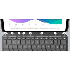 Logitech Combo Touch Keyboard/Cover Case for 32.8 cm (12.9") Apple, Logitech iPad Pro (5th Generation) Tablet - Oxford Gra