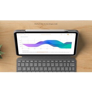 Logitech Combo Touch Keyboard/Cover Case for 27.9 cm (11") Apple iPad Pro, iPad Pro (2nd Generation), iPad Pro (3rd Genera