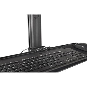 StarTech.com Mobile Standing Workstation with Monitor Mount, CPU/PC Holder, Height Adjustable Desktop Computer Cart, Stand