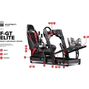 Next Level Racing F-GT Elite Formula & GT Aluminum Profile Simulator Cockpit - Front & Side Mount - For Gaming