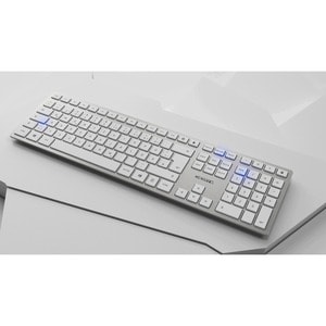 CHERRY DW 9100 Tastatur & Maus - QWERTZ - Deutsch - Tastatur, Kabellos, Bluetooth/RF, 4.0 2,40 GHz USB, Schere, Silber, We