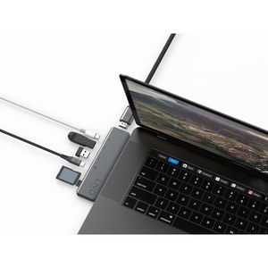 LINQ LQ48012 USB-Typ C Docking Station für Notebook/Tablet/Monitor - Ja - SD, microSD - 100 W - 2 Unterstützte Displays - 
