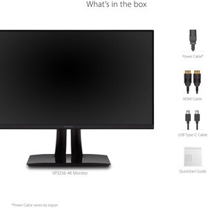 ViewSonic ColorPro VP3256-4K 32" Class 4K UHD LED Monitor - 16:9 - Black - 80 cm (31.5") Viewable - In-plane Switching (IP