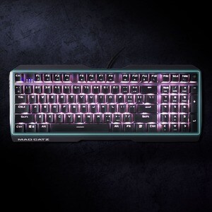 Mad Catz S.T.R.I.K.E. 13 Compact Mechanical Gaming Keyboard - Cable Connectivity - RGB LED Windows Key, Adjustable Backlig