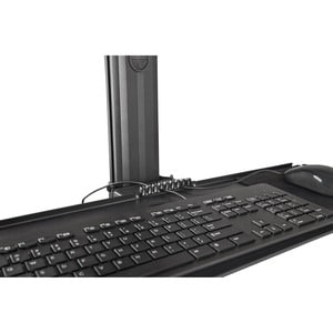 StarTech.com Mobile Standing Workstation with Monitor Mount, CPU/PC Holder, Height Adjustable Desktop Computer Cart, Stand
