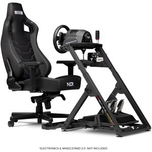 Next Level Racing Elite Gaming Chair Black Leather Edition - For Game - Leather, Aluminum, Suede, PU Leather - Black