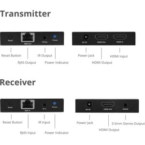 SIIG 4K 60Hz HDMI Over Cat6 Extender with Loopout & IR - HDMI 4K60Hz 4:4:4 8-bit / 4K60Hz HDR 4:2:0 10-bit Extender - Exte