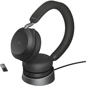 Jabra Evolve2 75 无线 入耳式 立体声 耳机 - 黑 - 双声道 - 耳罩 - 3000 cm - 蓝牙 - 20 Hz 到 20 kHz - 微机电（MEMS ）技术 麦克风 - 降噪 - A 型 USB