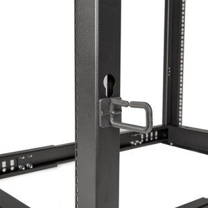 Rocstor SolidRack 25U Adjustable Depth Open Frame 4 Post Rack w/ Casters - Adjustable mounting depth of 23.5in-41in & 25.1