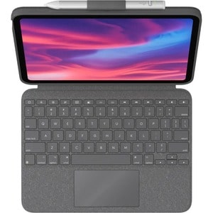 Logitech Combo Touch Keyboard/Cover Case Apple iPad (10th Generation) Tablet - Oxford Gray - Scrape Resistant, Bump Resist