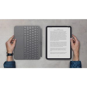 Logitech Combo Touch Keyboard/Cover Case Apple iPad (10th Generation) Tablet - Oxford Gray - Scrape Resistant, Bump Resist