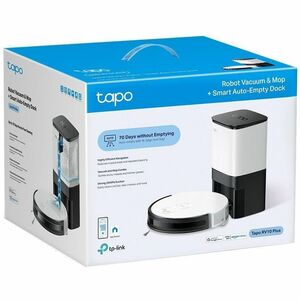 Tapo RV10 Plus Bagged Robot Vacuum/Mop - 4 L Dust Capacity - 300 mL Water Tank Capacity - Brush - Carpet - HEPA - Smart Co