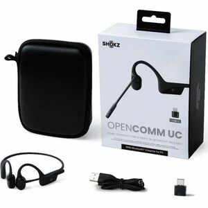 Shokz OpenComm UC Sem fios Fixo à orelha, Auscultadores com suporte para pescoço Estéreo Auscultadores - Preto - Binaural 