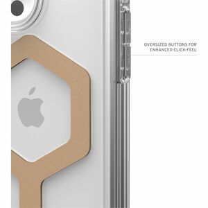 Urban Armor Gear Plyo Rugged Case for Apple iPhone 15 Pro Max Smartphone - Ice/Gold - Crystal Clear - Drop Resistant, Yell