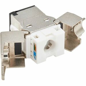 Eaton Tripp Lite Series Cat8 STP Shielded Tool-Free Keystone Jack, 568A/568B, TAA - 1 x RJ-45 Keystone Female - Silver - T