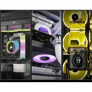 Corsair iCUE QX120 Cooling Fan - 3 x Fan(s) - 63.10 CFM Maximum Airflow - 2400 rpm - Magnetic Dome Bearing - RGB LED - Bla