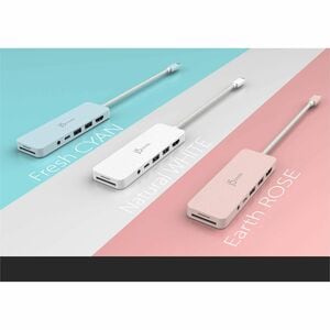 j5create USB Type C Docking Station - Memory Card Reader - SD - White - USB Type-A - USB Type-C - HDMI - Wired