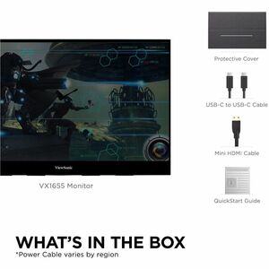 ViewSonic VX1655 16" Class Full HD LED Monitor - 16:9 - Black - 15.6" Viewable - In-plane Switching (IPS) Technology - LED