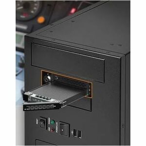 Icy Dock ToughArmor MB833MK-B V2 Drive Enclosure for 3.5" M.2, PCI Express NVMe 4.0 - SFF-8654 SlimSAS Host Interface Inte