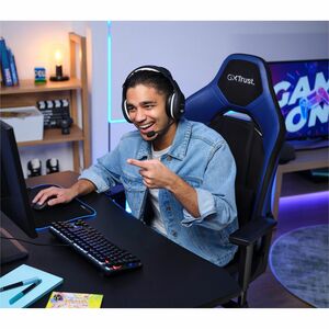Trust GXT 714B RUYA Gaming-Stuhl - Nylon, Plastik, Holz - Blau