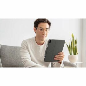 Logitech Combo Touch Keyboard/Cover Case for 33 cm (13") Apple iPad Air 13 (2024) Tablet - Oxford Gray - Scuff Resistant, 