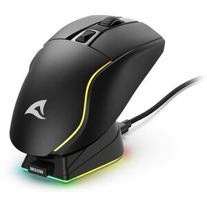 Sharkoon SKILLER SGM50W Gaming-Maus - Funkfrequenz - USB-Typ C - Optisch - 6 Taste(n) - Schwarz - Kabel/Drahtlos - 10 m - 