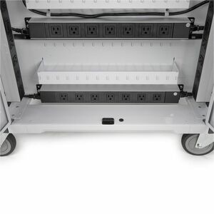 Rocstor Volt C42 PRE-WIRED - 42 Device Intelligent Power Charging Cart - 3 Drawer - 4 Casters - 5" Caster Size - Steel - 3