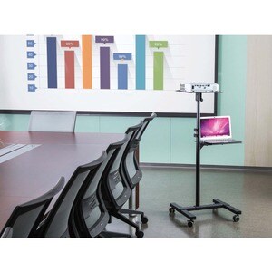StarTech.com Projector Trolley - 2 Shelf - 20 kg Capacity - 4 Casters - Steel - 502.9 mm Length x 454.7 mm Width x 1463 mm