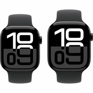 Apple Watch Series 10 Smart Watch - 46 mm Case Height - 39 mm Case Width - Jet Black Case Color - Black Band Color - Alumi