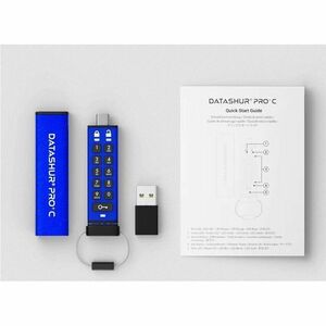 Lecteur flash iStorage datAshur PRO+C Durci - 32 Go - USB 3.2 (Gen 1) Type C - 256-bit AES, XTS-AES - 310 Mo/s Vitesse de 