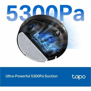 Tapo RV30 Max Cordless Robot Vacuum/Mop - 45 W Motor - 300 mL Dust Capacity - 300 mL Water Tank Capacity - Filter, Brush -