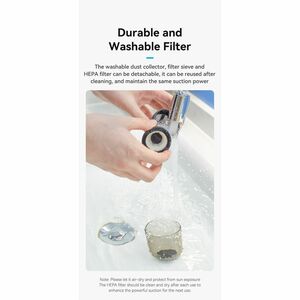 Vention KRA Cordless Portable Vacuum Cleaner - Black, Blue - 100 mL Dust Capacity - Nozzle, Upholstery Nozzle, Brush Tool 