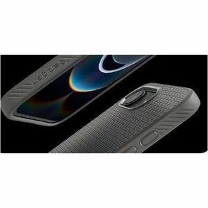 Spigen Liquid Air Case for Apple iPhone 16e Smartphone - Geometric pattern, Textured - Marble Grey - Drop Resistant, Finge