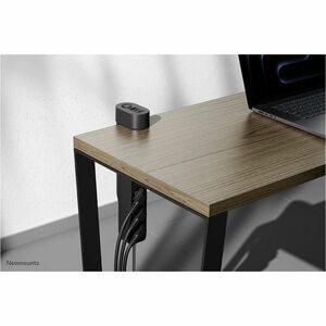 Neomounts VOLT DS22-840BL6 Power Outlet - 3 x Power Receptacles - 230 V AC Clamp Mount, Desktop, Under Table - Black - Pla