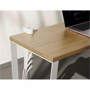 Neomounts VOLT DS22-840WH6 Power Outlet - 3 x Power Receptacles - 230 V AC Clamp Mount, Desktop, Under Table - White - Pla