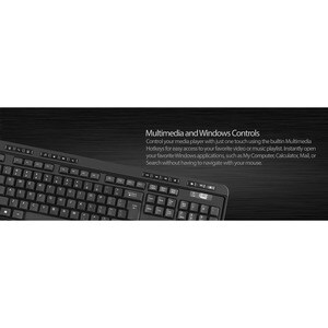 Adesso Wireless Desktop WKB-1320CB Keyboard & Mouse - English (US) - 1 Each - USB Membrane Wireless RF 2.40 GHz Keyboard -
