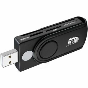 Adesso SCR-200 Contact Smart Card Reader - Black - TAA Compliant - USB 2.0