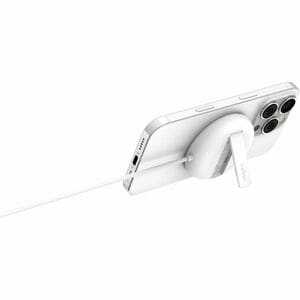 Belkin 15W Wireless Magnetic Charging Pad w/ Qi2 for iPhones & Airpods - Fast Charge - Portable Charger - White - For Qi2-
