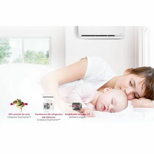 Aire acondicionado de pared LG DUALCOOL SW362H8 con Motor inversor digital - Blanco - Refrigerador, Calentador - 33000BTU/