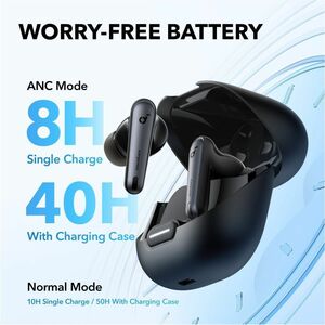 soundcore Liberty 4 True Wireless Earbud Stereo Earset - Black Velvet - Binaural - In-ear - Bluetooth - Noise Canceling
