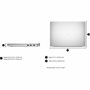 Portátil - Dell Pro 16 PC16250 40.6cm (16") - Full HD Plus - 60Hz - Intel Core 7 150U - 16GB - 512GB SSD - Negro - Intel C