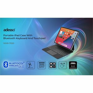 Portable iPad Case with Bluetooth Keyboard and Touchpad for iPad Pro 12.9inch - Black