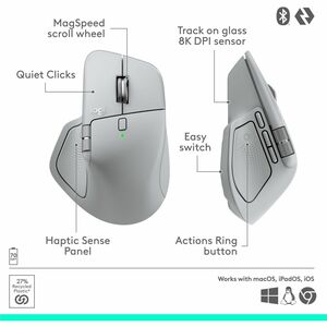 Logitech MX Master 4, Ergonomic Wireless Mouse with Advanced Performance Haptic Feedback, Ultra-Fast Scrolling, USB-C Char