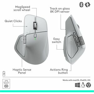Logitech MX Master 4 for Mac, Ergonomic Bluetooth Mouse with Advanced Performance Haptic Feedback, Ultra-Fast Scrolling, U